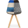 Buy Dining Chair Brielle Upholstered Scandi Design Wooden Legs Premium - Patchwork Piti Multicolour 59963 - in the EU