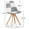 Buy Dining Chair Brielle Upholstered Scandi Design Wooden Legs Premium - Patchwork Max White / Black 59964 with a guarantee