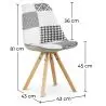 Buy Dining Chair Brielle Upholstered Scandi Design Wooden Legs Premium - Patchwork Max White / Black 59964 with a guarantee