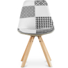 Buy Dining Chair Brielle Upholstered Scandi Design Wooden Legs Premium - Patchwork Max White / Black 59964 - in the EU