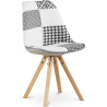 Buy Dining Chair Brielle Upholstered Scandi Design Wooden Legs Premium - Patchwork Max White / Black 59964 - prices