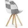 Buy Dining Chair Brielle Upholstered Scandi Design Wooden Legs Premium - Patchwork Max White / Black 59964 in the Europe