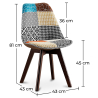 Buy Dining Chair Brielle Upholstered Scandi Design Dark Wooden Legs Premium New Edition - Patchwork Amy Multicolour 59965 with a guarantee