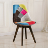 Buy Dining Chair Brielle Upholstered Scandi Design Dark Wooden Legs Premium New Edition - Patchwork Fiona Multicolour 59966 - prices