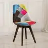 Buy Dining Chair Brielle Upholstered Scandi Design Dark Wooden Legs Premium New Edition - Patchwork Fiona Multicolour 59966 - prices