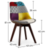 Buy Dining Chair Brielle Upholstered Scandi Design Dark Wooden Legs Premium New Edition - Patchwork Jay Multicolour 59967 with a guarantee