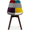 Buy Dining Chair Brielle Upholstered Scandi Design Dark Wooden Legs Premium New Edition - Patchwork Jay Multicolour 59967 - in the EU