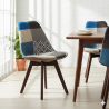 Buy Dining Chair Brielle Upholstered Scandi Design Dark Wooden Legs Premium New Edition - Patchwork Piti Multicolour 59968 - prices