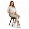 Buy Dining Chair Brielle Upholstered Scandi Design Dark Wooden Legs Premium New Edition - Patchwork Piti Multicolour 59968 at MyFaktory