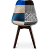 Buy Dining Chair Brielle Upholstered Scandi Design Dark Wooden Legs Premium New Edition - Patchwork Piti Multicolour 59968 - in the EU