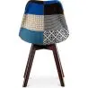 Buy Dining Chair Brielle Upholstered Scandi Design Dark Wooden Legs Premium New Edition - Patchwork Piti Multicolour 59968 - prices