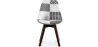 Buy Dining Chair Brielle Upholstered Scandi Design Dark Wooden Legs Premium New Edition - Patchwork Max White / Black 59969 - in the EU