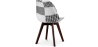 Buy Dining Chair Brielle Upholstered Scandi Design Dark Wooden Legs Premium New Edition - Patchwork Max White / Black 59969 home delivery
