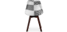 Buy Dining Chair Brielle Upholstered Scandi Design Dark Wooden Legs Premium New Edition - Patchwork Max White / Black 59969 with a guarantee