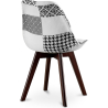 Buy Dining Chair Brielle Upholstered Scandi Design Dark Wooden Legs Premium New Edition - Patchwork Max White / Black 59969 in the Europe
