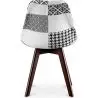 Buy Dining Chair Brielle Upholstered Scandi Design Dark Wooden Legs Premium New Edition - Patchwork Max White / Black 59969 with a guarantee