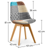 Buy Dining Chair Brielle Upholstered Scandi Design Wooden Legs Premium New Edition - Patchwork Amy Multicolour 59970 with a guarantee