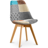 Buy Dining Chair Brielle Upholstered Scandi Design Wooden Legs Premium New Edition - Patchwork Amy Multicolour 59970 - prices