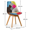 Buy Dining Chair Brielle Upholstered Scandi Design Wooden Legs Premium New Edition - Patchwork Fiona Multicolour 59971 with a guarantee