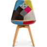 Buy Dining Chair Brielle Upholstered Scandi Design Wooden Legs Premium New Edition - Patchwork Fiona Multicolour 59971 - in the EU