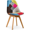 Buy Dining Chair Brielle Upholstered Scandi Design Wooden Legs Premium New Edition - Patchwork Fiona Multicolour 59971 - prices