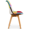 Buy Dining Chair Brielle Upholstered Scandi Design Wooden Legs Premium New Edition - Patchwork Fiona Multicolour 59971 at MyFaktory