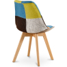 Buy Dining Chair Brielle Upholstered Scandi Design Wooden Legs Premium New Edition - Patchwork Fiona Multicolour 59971 in the Europe