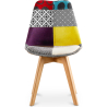 Buy Dining Chair Brielle Upholstered Scandi Design Wooden Legs Premium New Edition - Patchwork Jay Multicolour 59972 - in the EU