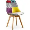 Buy Dining Chair Brielle Upholstered Scandi Design Wooden Legs Premium New Edition - Patchwork Jay Multicolour 59972 - in the EU