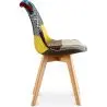 Buy Dining Chair Brielle Upholstered Scandi Design Wooden Legs Premium New Edition - Patchwork Jay Multicolour 59972 - prices