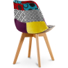 Buy Dining Chair Brielle Upholstered Scandi Design Wooden Legs Premium New Edition - Patchwork Jay Multicolour 59972 in the Europe