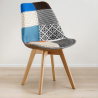 Buy Dining Chair Brielle Upholstered Scandi Design Wooden Legs Premium New Edition - Patchwork Piti Multicolour 59973 - prices