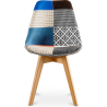 Buy Dining Chair Brielle Upholstered Scandi Design Wooden Legs Premium New Edition - Patchwork Piti Multicolour 59973 - in the EU