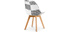 Buy Dining Chair Brielle Upholstered Scandi Design Wooden Legs Premium New Edition - Patchwork Max White / Black 59974 with a guarantee