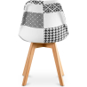 Buy Dining chair upholstered Scandinavian design wooden legs premium, new edition - Patchwork - Brielle Max White / Black 59974 - in the EU