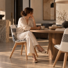 Buy Dining chair upholstered Scandinavian design wooden legs premium, new edition - Patchwork - Brielle Max White / Black 59974 home delivery