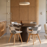 Buy Dining chair upholstered Scandinavian design wooden legs premium, new edition - Patchwork - Brielle Max White / Black 59974 - prices