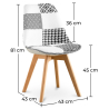 Buy Dining Chair Brielle Upholstered Scandi Design Wooden Legs Premium New Edition - Patchwork Max White / Black 59974 with a guarantee