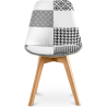Buy Dining Chair Brielle Upholstered Scandi Design Wooden Legs Premium New Edition - Patchwork Max White / Black 59974 - in the EU
