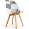 Buy Dining Chair Brielle Upholstered Scandi Design Wooden Legs Premium New Edition - Patchwork Max White / Black 59974 in the Europe