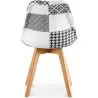 Buy Dining Chair Brielle Upholstered Scandi Design Wooden Legs Premium New Edition - Patchwork Max White / Black 59974 with a guarantee