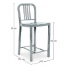 Buy Bruno  Stool - Medium -- 60cm Silver 58382 with a guarantee