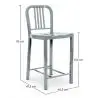 Buy Bruno  Stool - Medium -- 60cm Silver 58382 with a guarantee