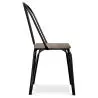 Buy Industrial Style Metal and Light Wood Chair - Gillet Black 59989 - in the EU