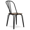 Buy Industrial Style Metal and Light Wood Chair - Gillet Black 59989 - in the EU