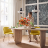 Buy Dining chair - Velvet upholstered scandinavian - Bennett Yellow 59990 home delivery