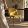 Buy Dining chair - Velvet upholstered scandinavian - Bennett Yellow 59990 in the Europe