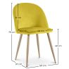 Buy Dining Chair - Velvet Upholstered - Scandinavian Style - Bennett Yellow 59990 - prices