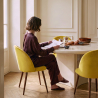 Buy Dining Chair - Upholstered in Velvet - Scandinavian Design - Bennett Yellow 59991 - prices