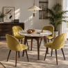 Buy Dining Chair - Upholstered in Velvet - Scandinavian Design - Bennett Yellow 59991 in the Europe